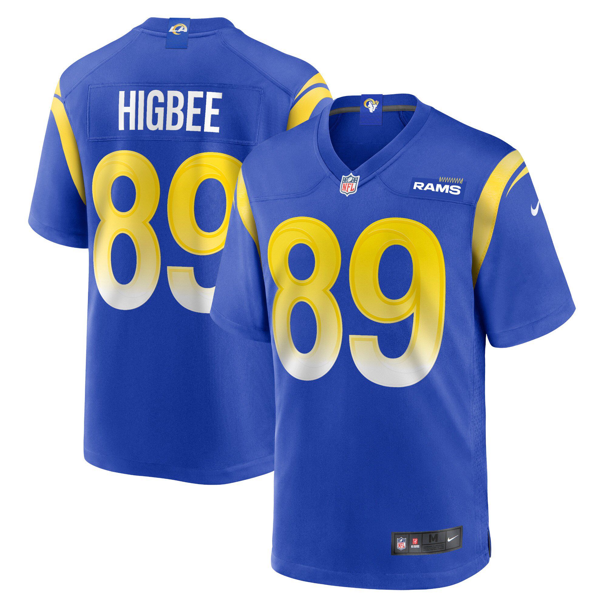 Men Los Angeles Rams 89 Tyler Higbee Nike Royal Game Retired Player NFL Jersey